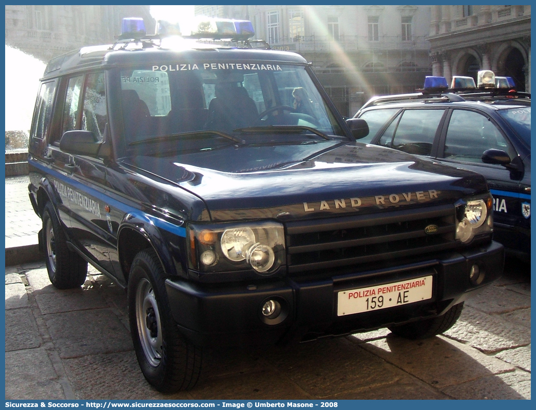 Polizia Penitenziaria 159AE
Polizia Penitenziaria
Nucleo Traduzioni e Piantonamenti
Land Rover Discovery II serie restyling
Parole chiave: P.P.;Pol.Pen.PolPen;AdiC;A.diC.;Agenti;di;Custodia;Polizia;Penitenziaria;Nucleo;Traduzioni;e;Piantonamenti;Land;Rover;Discovery