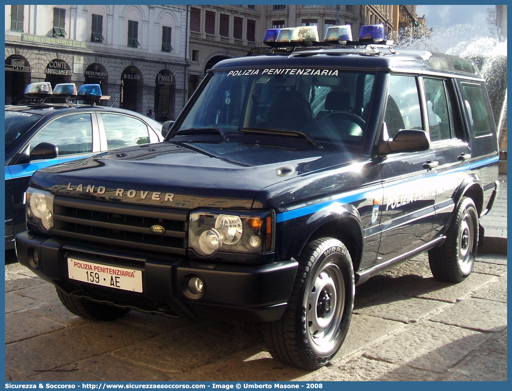 Polizia Penitenziaria 159AE
Polizia Penitenziaria
Nucleo Traduzioni e Piantonamenti
Land Rover Discovery II serie restyling
Parole chiave: P.P.;Pol.Pen.PolPen;AdiC;A.diC.;Agenti;di;Custodia;Polizia;Penitenziaria;Nucleo;Traduzioni;e;Piantonamenti;Land;Rover;Discovery