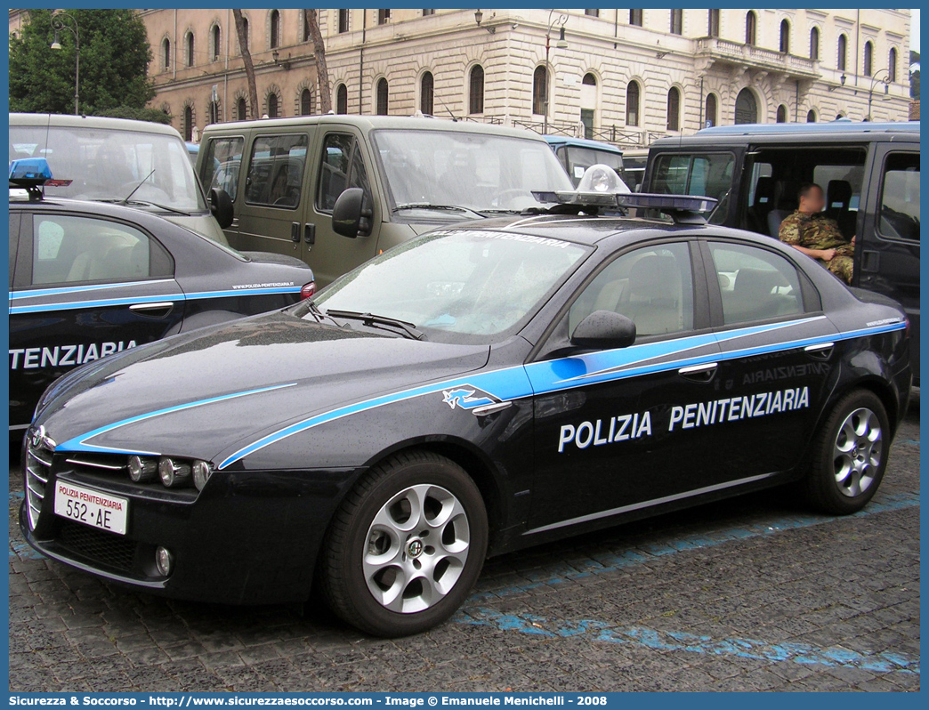 Polizia Penitenziaria 552AE
Polizia Penitenziaria
Nucleo Traduzioni e Piantonamenti
Alfa Romeo 159
Parole chiave: PolPen;P.P.;PP;Polizia;Penitenziaria;AdiC;A.diC;Agenti;di;Custodia;Nucleo;Traduzioni;Piantonamenti;Alfa;Romeo;159