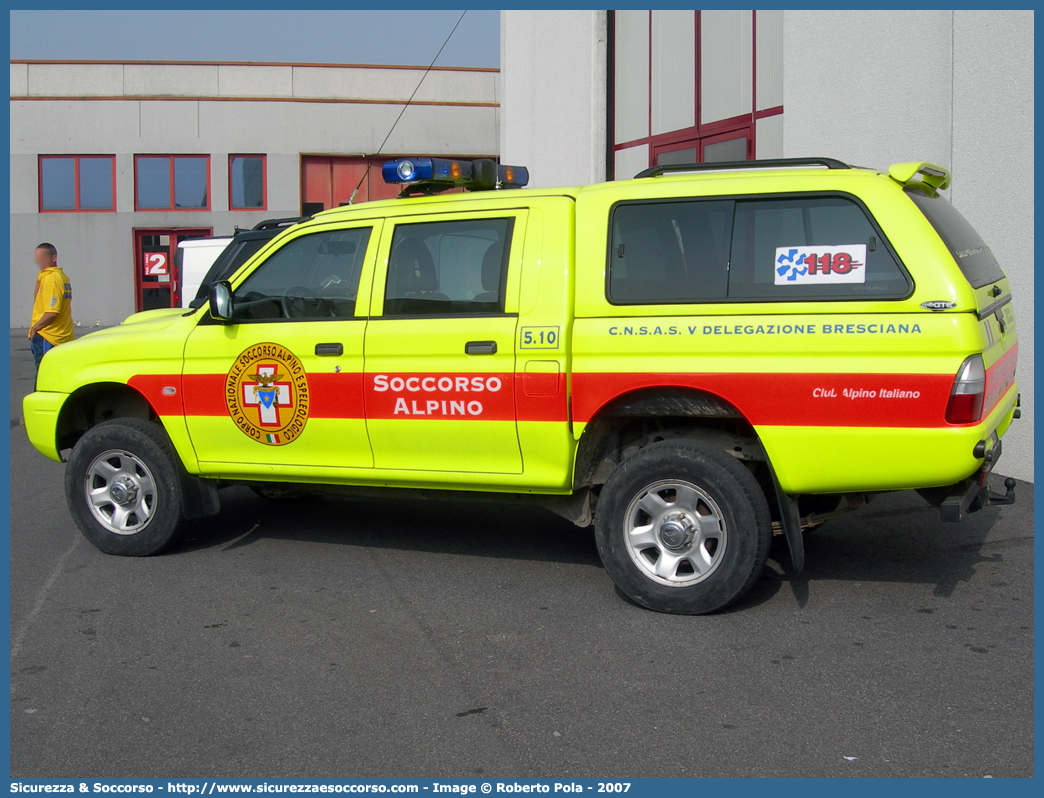 5.10
Corpo Nazionale
Soccorso Alpino e Speleologico
Delegazione Alpina V Bresciana
Mitsubishi L200 III serie
Parole chiave: CNSAS;C.N.S.A.S.;Corpo;Nazionale;Soccorso;Alpino;Speleologico;Lombardia;SASL;S.A.S.L.;Mitsubishi;L200