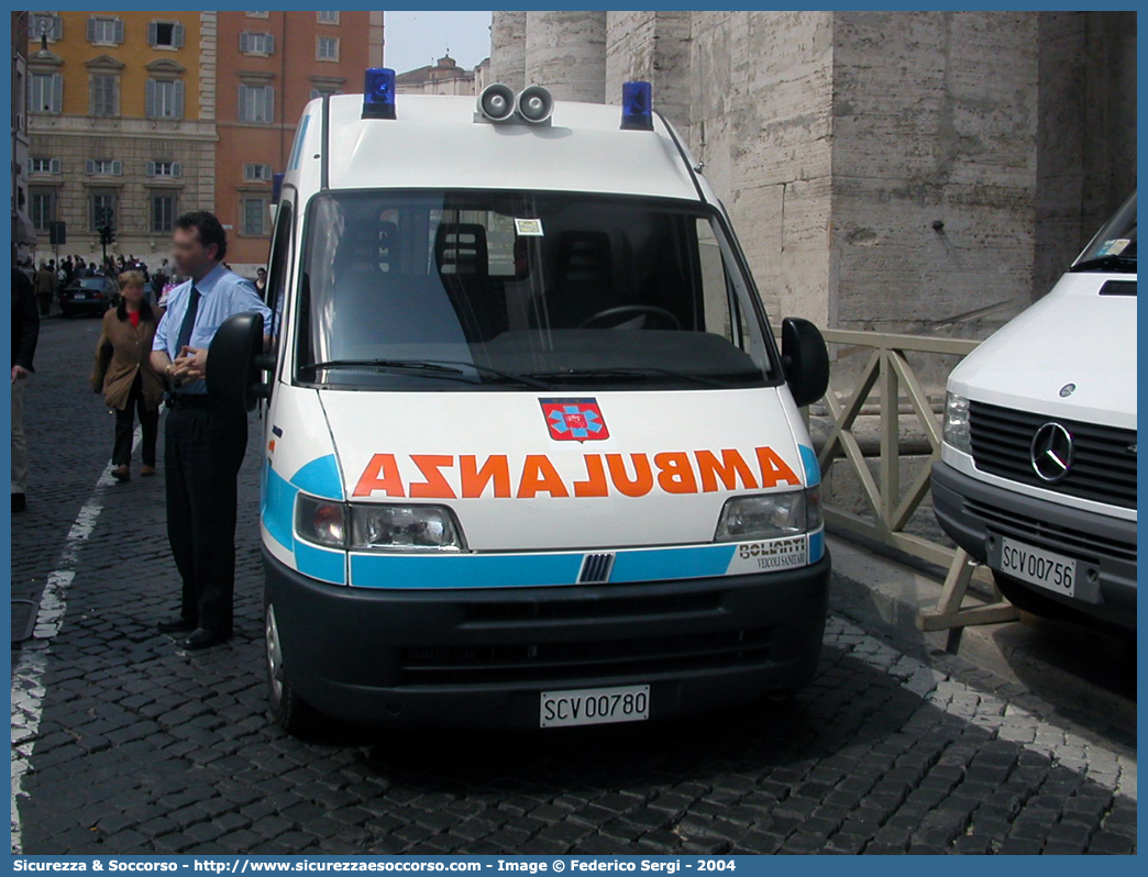 SCV00780
Stato della Città del Vaticano
Soccorso Sanitario
Fiat Ducato II serie
Allestitore Bollanti S.r.l.
Parole chiave: SCV;Stato;Città;del;Vaticano;Soccorso;Sanitario;Ambulanza;Autoambulanza;Fiat;Ducato;Bollanti