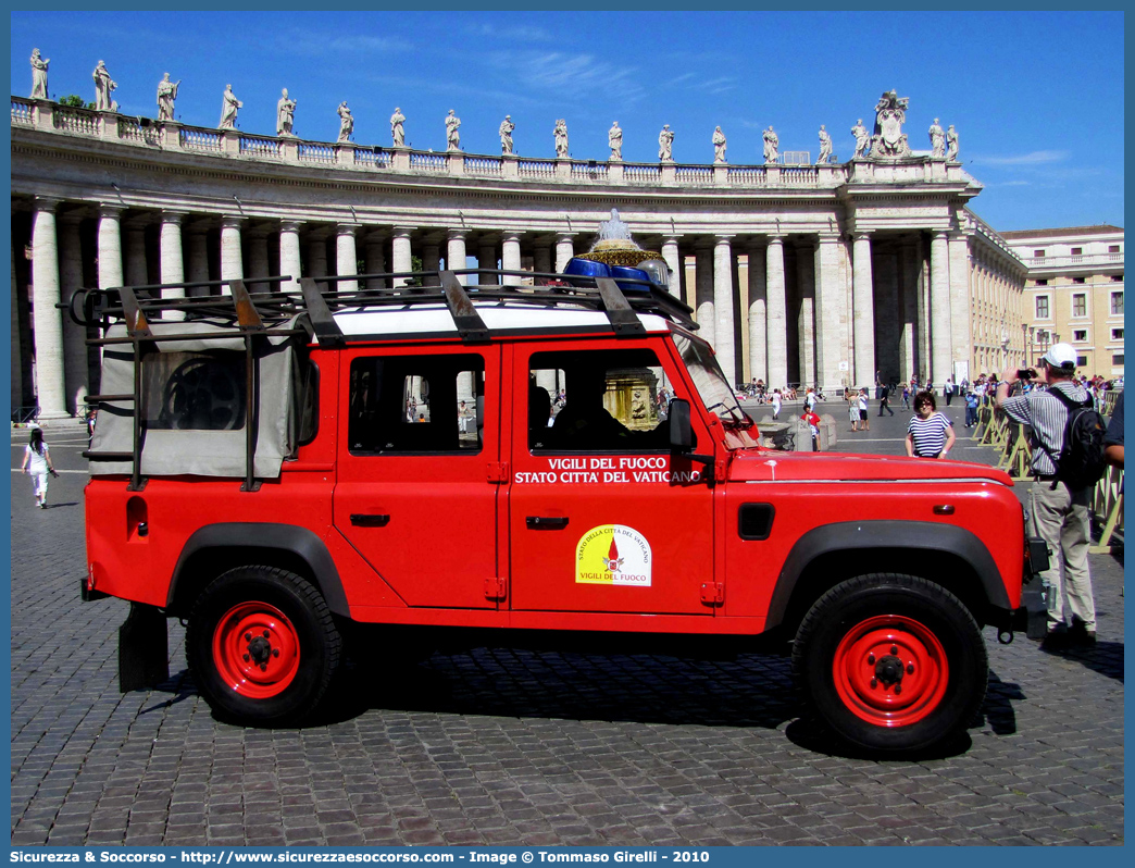 SCV 00872
Stato della Città del Vaticano
Vigili del Fuoco
Land Rover Defender 110
Parole chiave: SCV;Stato Città del Vaticano;Vigili del Fuoco;Land Rover Defender 110