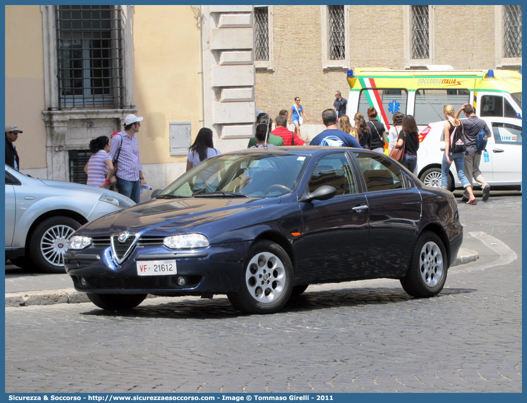 VF 21612
Corpo Nazionale Vigili del Fuoco
Alfa Romeo 156 I serie
Parole chiave: VVF;V.V.F.;Corpo;Nazionale;Vigili;del;Fuoco;Alfa;Romeo;156