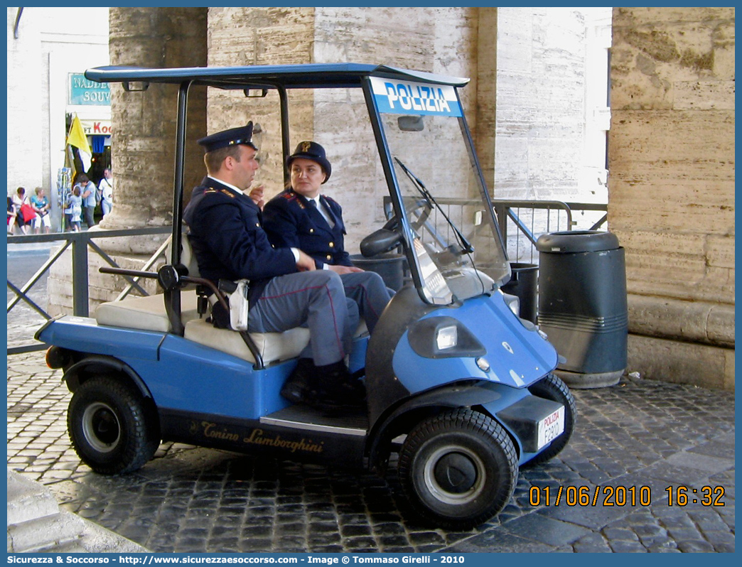 Polizia F2910
Polizia di Stato
Ispettorato di Pubblica Sicurezza "Vaticano"
Tonino Lamborghini Golf Cart

Parole chiave: Polizia;Stato;Polizia di Stato;Ispettorato;Pubblica Sicurezza;Vaticano;Tonino;Lamborghini;Golf Cart;F2910