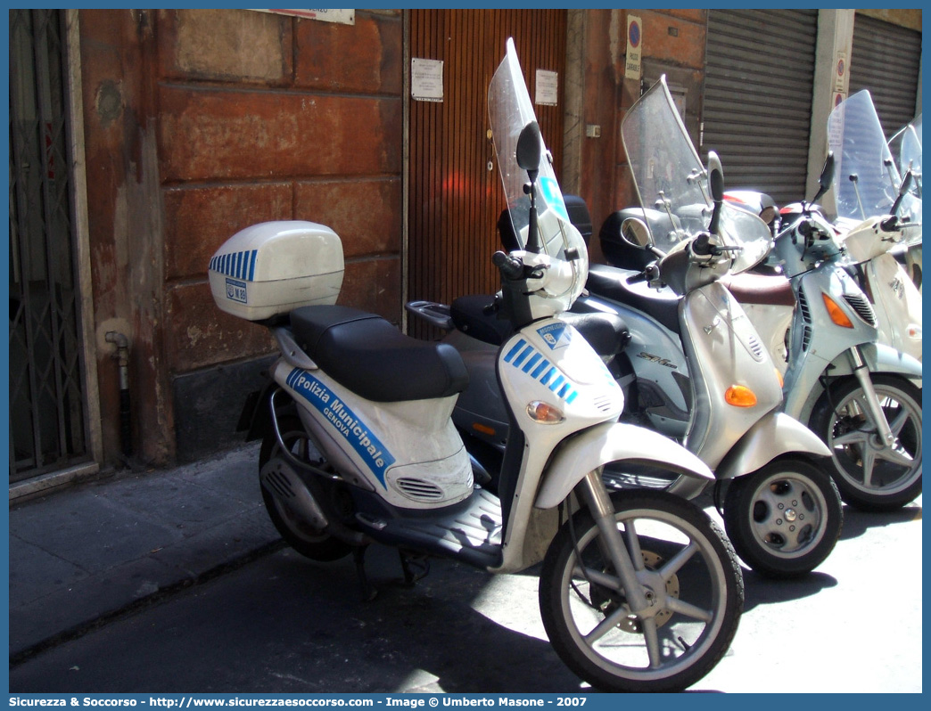 -
Polizia Municipale
Comune di Genova
Piaggio Liberty I serie
Parole chiave: Polizia;Locale;Municipale;Genova;Piaggio;Liberty