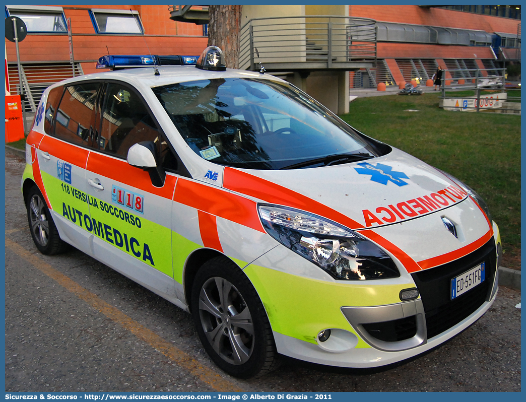 ALFA SIERRA 05
118 Versilia Soccorso
Renault Scenic X-Mod
Allestitore AVS S.a.s.
Parole chiave: 118;Versilia;Soccorso;Automedica;Automedicalizzata;Auto Medica;Auto Medicalizzata;Renault;Scenic;X-Mod;X - Mod;XMod;X Mod;AVS