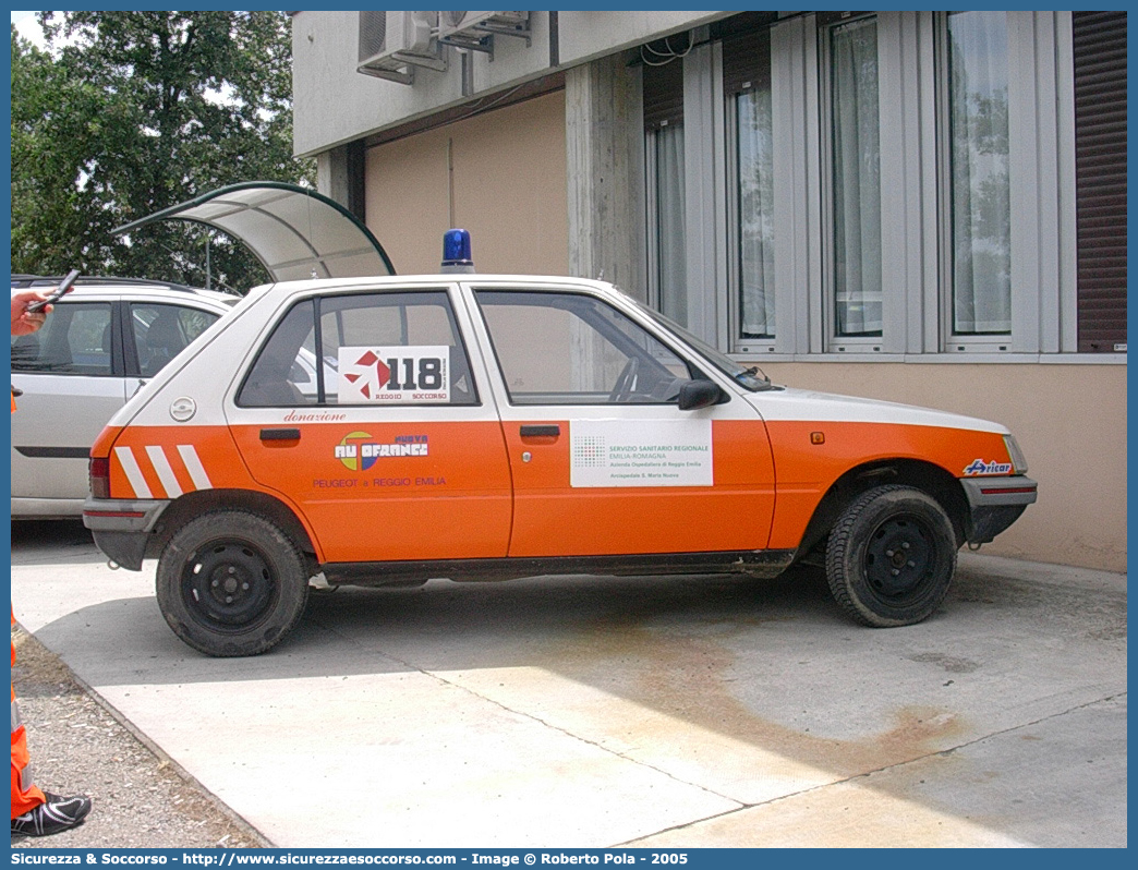 -
118 Reggio Emilia Soccorso
Peugeot 205 II serie
Allestitore Aricar S.p.A.
Parole chiave: 118;Reggio Emilia;Soccorso;Peugeot;205;Aricar