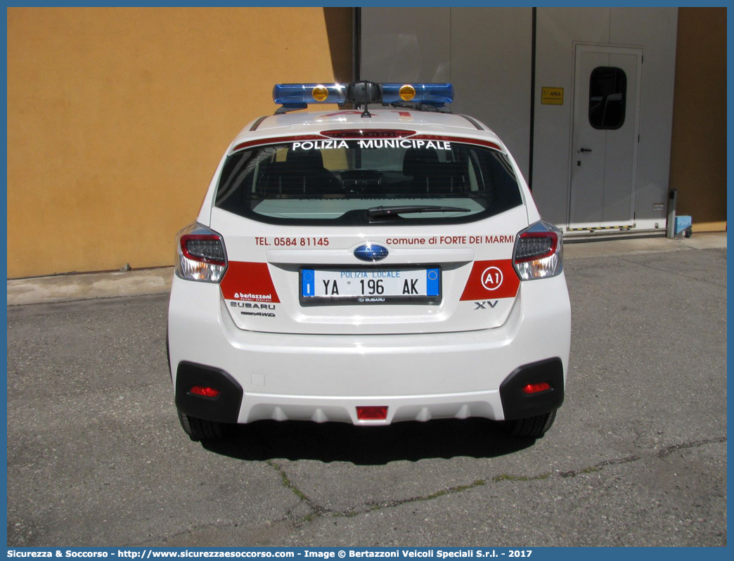 Polizia Locale YA196AK
Polizia Municipale
Comune di Forte dei Marmi
Subaru XV I serie restyling
Allestitore Bertazzoni S.r.l.
Parole chiave: Polizia;Locale;Municipale;Forte dei Marmi;Subaru;XV;Bertazzoni;YA196AK;YA 196 AK