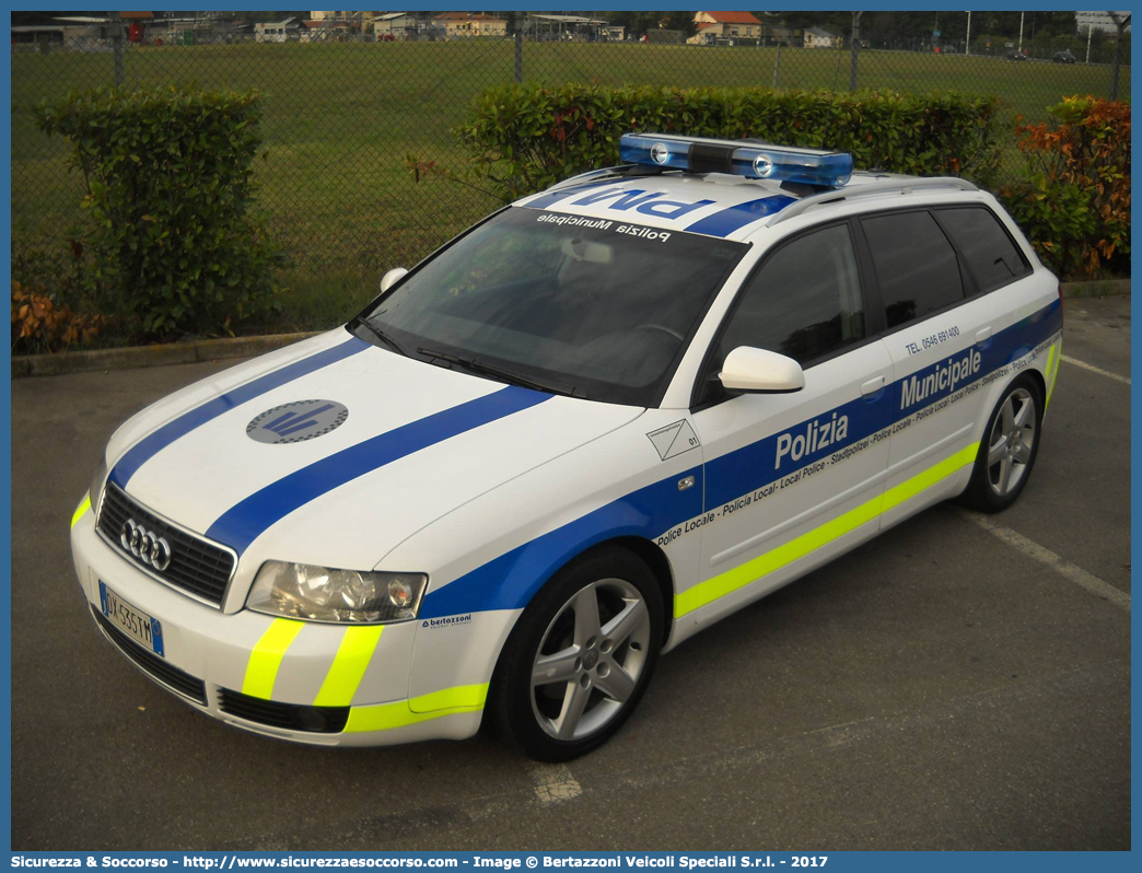 -
Polizia Municipale
Unione Comuni
della Romagna Faentina
Audi A4 Avant II serie
Allestitore Bertazzoni S.r.l.
Parole chiave: Polizia;Locale;Municipale;Unione;Romagna;Faentina;Faenza;Brisighella;Casola Valsenio;Castel Bolognese;Riolo Terme;Solarolo;Audi;A4;Avant;Bertazzoni