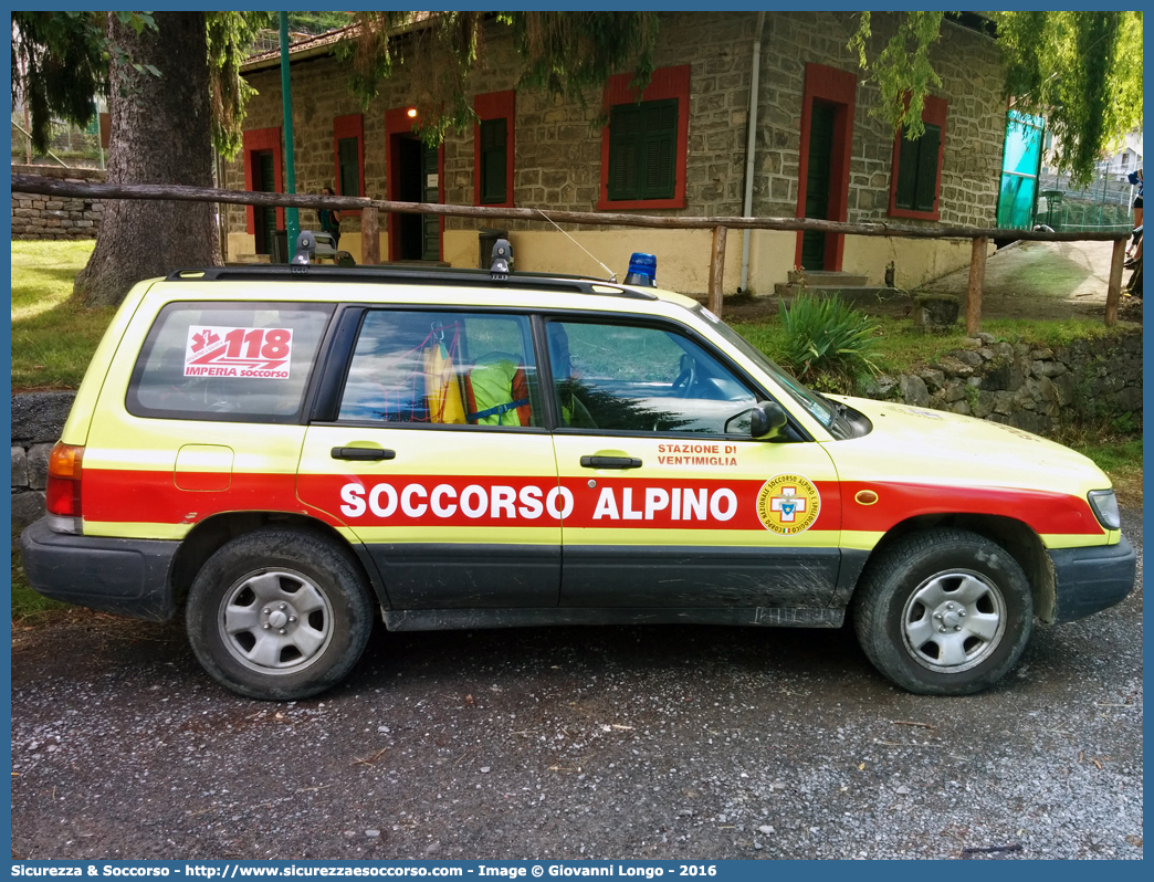 -
Corpo Nazionale
Soccorso Alpino e Speleologico
Delegazione Alpina
XXIII Liguria di Ponente
Stazione di Ventimiglia
Subaru Forester I serie
Parole chiave: CNSAS;C.N.S.A.S.;Corpo;Nazionale;Soccorso;Alpino;Speleologico;Liguria;SASL;S.A.S.L.;Ventimiglia;Subaru;Forester