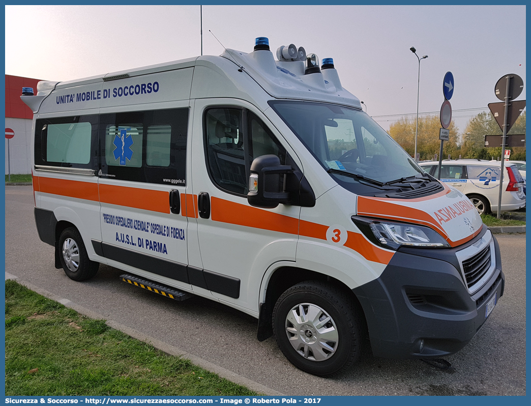 3
Azienda Unità Sanitaria Locale di Parma
Peugeot Boxer III serie restyling
Allestitore GGG Elettromeccanica S.r.l.
Parole chiave: Azienda;Unità;Unita;Sanitaria;Locale;ASL;A.S.L.;AUSL;A.U.S.L.;USL;U.S.L.;Parma;Ambulanza;Autoambulanza;Peugeot;Boxer;G.G.G. Elettromeccanica;GGG