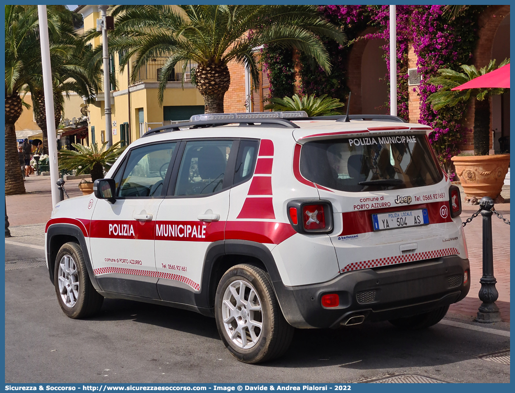 Polizia Locale YA504AS
Polizia Municipale
Comune di Porto Azzurro
Jeep Renegade I serie restyling
Allestitore Bertazzoni S.r.l.
Parole chiave: PL;P.L.;PM;P.M.;Polizia;Locale;Municipale;Porto Azzurro;Jeep;Renegade;Bertazzoni