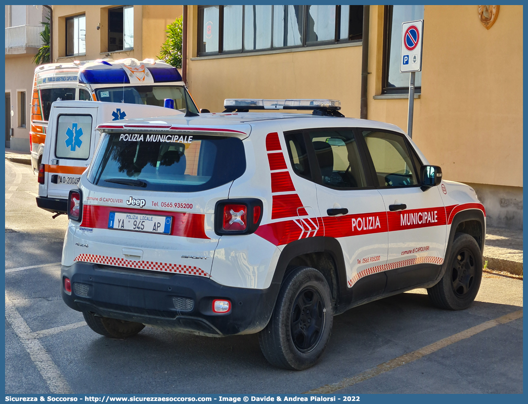 Polizia Locale YA945AP
Polizia Municipale
Comune di Capoliveri
Jeep Renegade I serie restyling
Allestitore Bertazzoni S.r.l.
Parole chiave: PL;P.L.;PM;P.M.;Polizia;Locale;Municipale;Capoliveri;Bertazzoni;Jeep;Renegade