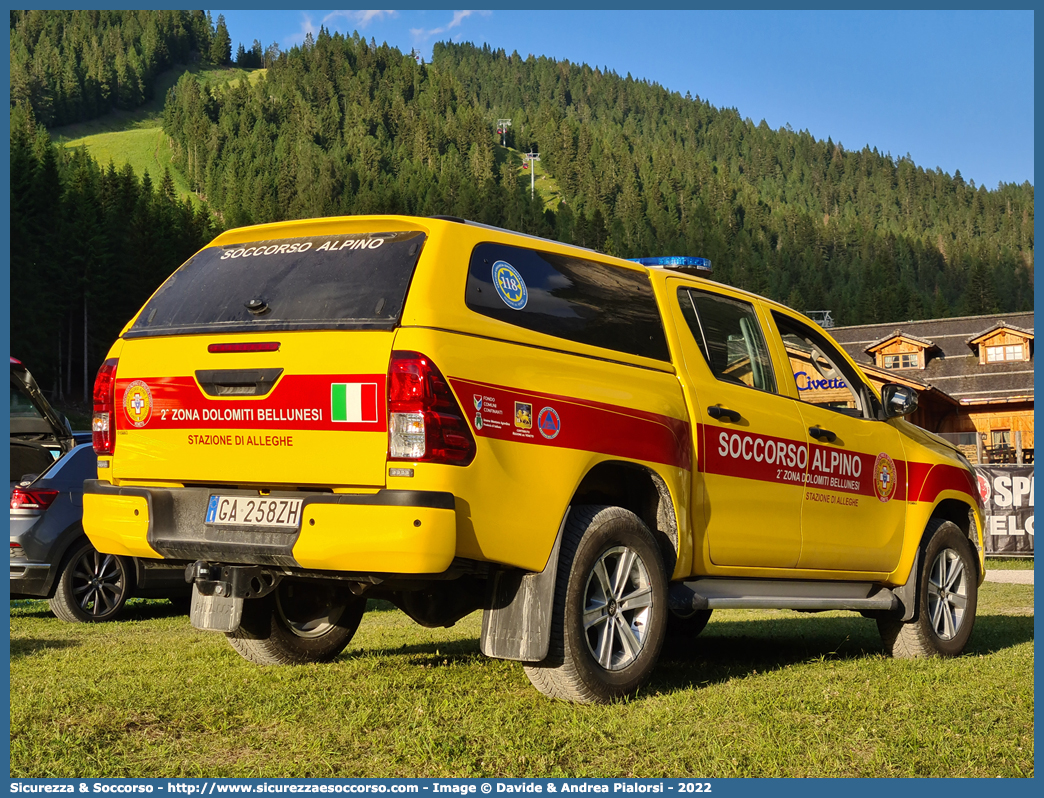 -
Corpo Nazionale
Soccorso Alpino e Speleologico
Delegazione Alpina II Bellunese
Stazione Alleghe
Toyota Hilux VIII serie
Allestitore Ciabilli S.r.l.
Parole chiave: CNSAS;C.N.S.A.S.;Corpo;Nazionale;Soccorso;Alpino;Speleologico;Veneto;SASV;S.A.S.V.;Alleghe;Toyota;Hilux;Ciabilli