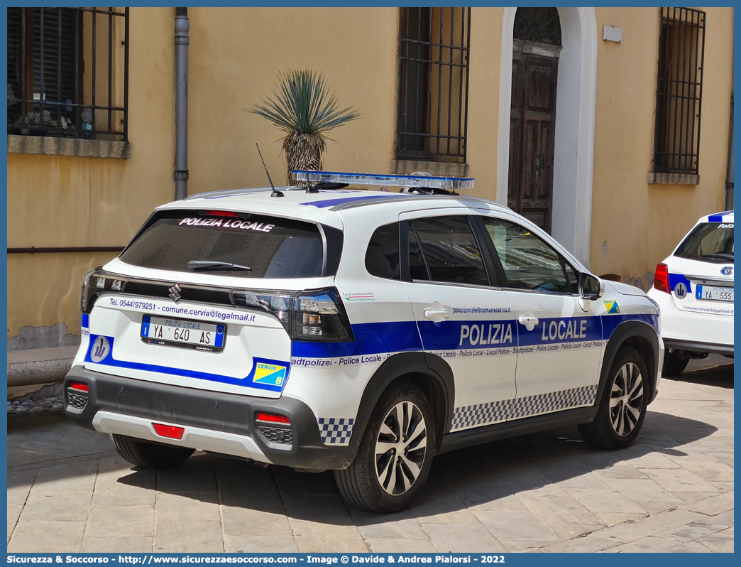 Polizia Locale YA640AS
Polizia Locale
Comune di Cervia
Suzuki S-Cross III serie
Allestitore Focaccia Group S.r.l.
Parole chiave: Polizia;Locale;Municipale;Cervia;Focaccia;Suzuki;S-Cross;S - Cross;YA640AS;YA 640 AS