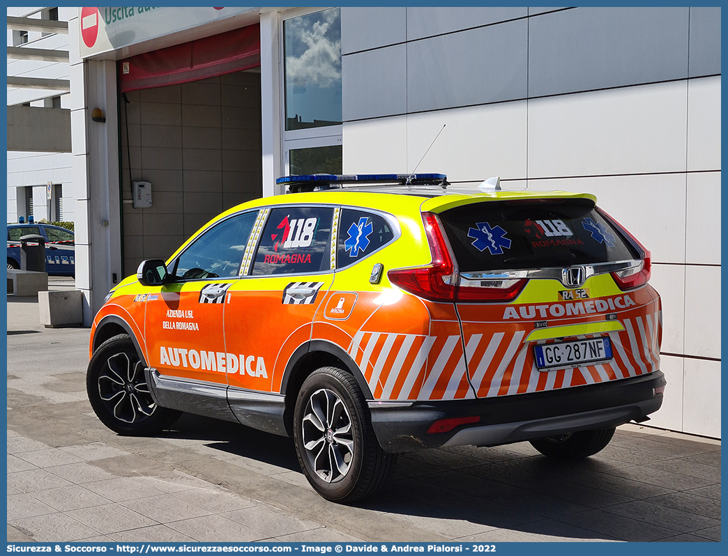 RA 52
118 Romagna Soccorso
Ambito Territoriale di Ravenna
Honda CR-V V serie
Allestitore Safety Car S.r.l.
Parole chiave: 118;Romagna;Ravenna;Soccorso;Automedica;Automedicalizzata;Auto Medica;Auto Medicalizzata;Honda;CR-V;CRV;Safety Car;Orion