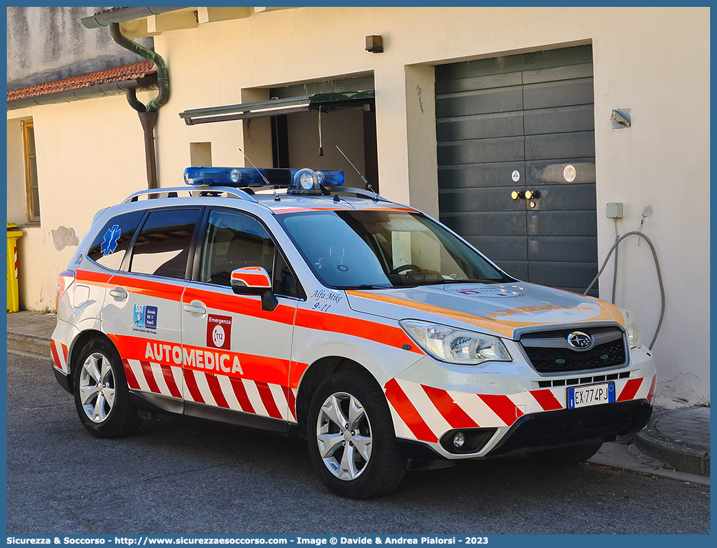 Alfa Mike 9-11
118 Empoli
Subaru Forester VI serie
Allestitore Mariani Fratelli S.r.l.
Parole chiave: 118;Empoli;Automedica;Auto medica;Automedicalizzata;Auto medicalizzata;Subaru;Forester;Mariani Fratelli