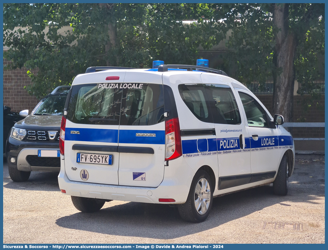 -
Polizia Locale
Unione Comuni della Valconca
Dacia Dokker
Allestitore Focaccia Group S.r.l.
Parole chiave: Polizia;Locale;Municipale;Valconca;Val Conca;Gemmano;Mondaino;Montecolombo;Montefiore Conca;Montegridolfo;Montescudo;Morciano di Romagna;Saludecio;San Clemente;Dacia;Dokker;Focaccia