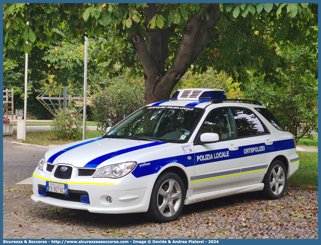 Polizia Locale YA827AC
Polizia Locale
Comune di Silandro
Subaru Impreza Wagon
II serie II restyling
Allestitore Bertazzoni S.r.l.
Parole chiave: Polizia;Locale;Municipale;Silandro;Schlanders;Subaru;Impreza;Wagon;SW;S.W.;Bertazzoni;YA827AC;YA 827 AC