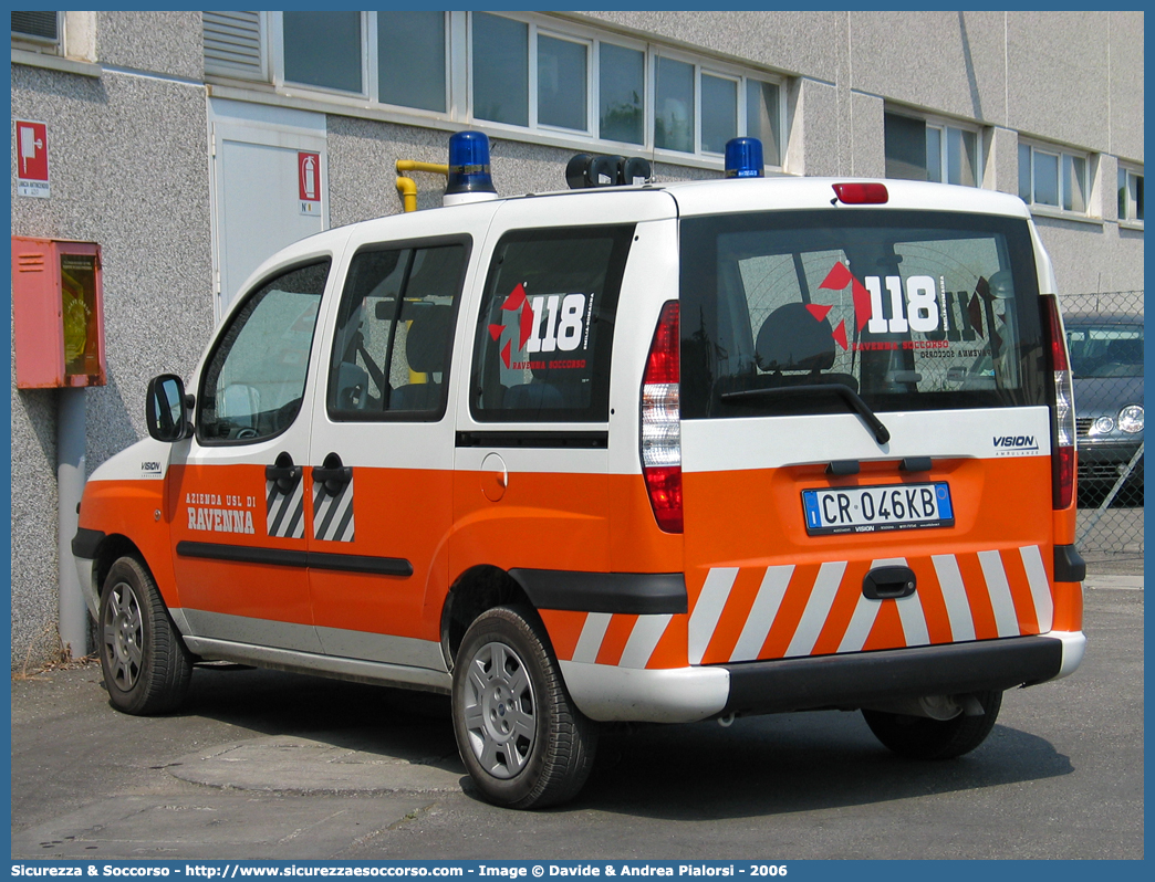 RA 29
118 Romagna Soccorso
Ambito Territoriale di Ravenna
Fiat Doblò I serie
Allestitore Vision S.r.l.
Parole chiave: 118;Romagna;Ravenna;Soccorso;Fiat;Doblò;Doblo;Vision