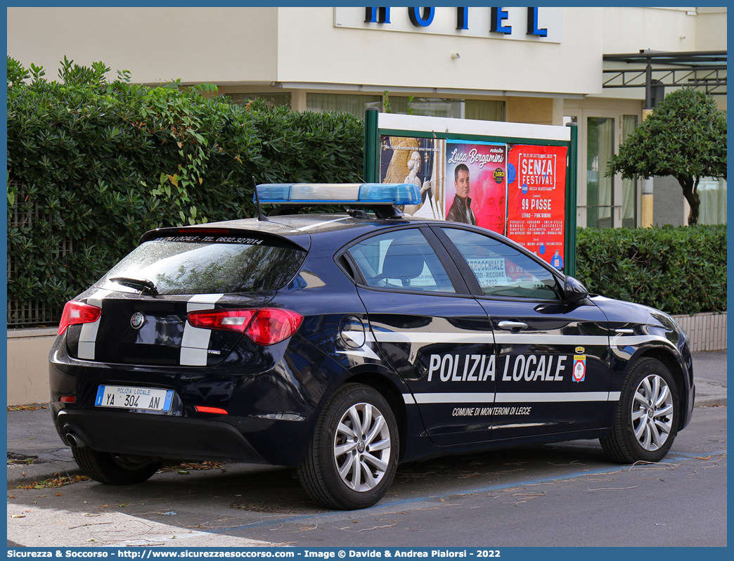 Polizia Locale YA304AN
Polizia Locale
Comune di Monteroni di Lecce
Alfa Romeo Nuova Giulietta
I serie II restyling
Allestitore Ciabilli S.r.l.
Parole chiave: Polizia;Locale;Municipale;Monteroni di Lecce;Alfa Romeo;Nuova Giulietta;Ciabilli;YA304AN;YA 304 AN