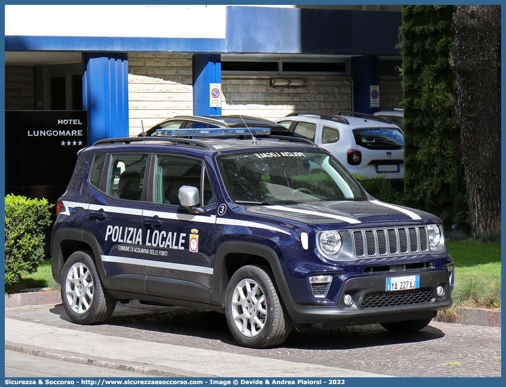 Polizia Locale YA227AJ
Polizia Locale
Comune di Acquaviva delle Fonti
Jeep Renegade I serie restyling
Allestitore Ciabilli S.r.l.
Parole chiave: Polizia;Locale;Municipale;Acquaviva delle Fonti;Jeep;Renegade;Ciabilli;YA227AJ;YA 227 AJ