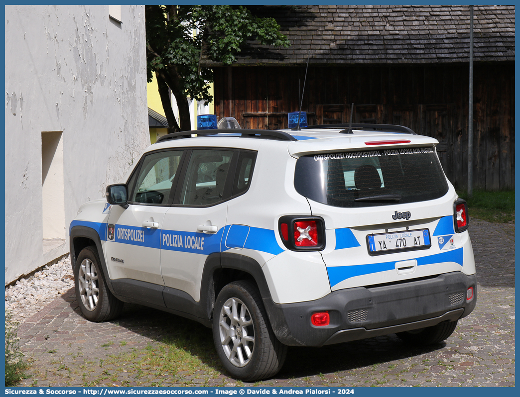 Polizia Locale YA470AT
Polizia Locale
Comune di San Candido
Jeep Renegade I serie restyling
Allestitore Focaccia Group S.r.l.
Parole chiave: Polizia;Locale;Municipale;San Candido;Innichen;Jeep;Renegade;Focaccia;YA470AT;YA 470 AT