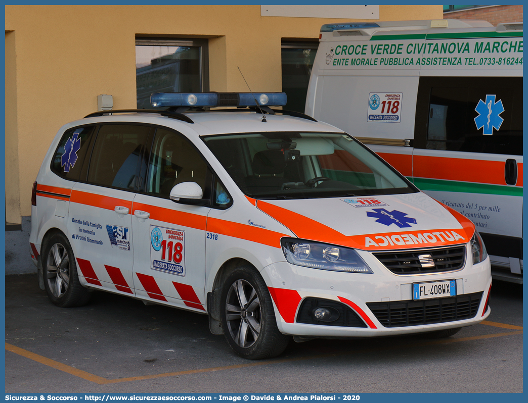 2318
118 Macerata Soccorso
ASUR Area Vasta 3
Macerata - Civitanova - Camerino
Seat Alhambra III serie
Allestitore Mariani Fratelli S.r.l.
Parole chiave: 118;Pesaro;Soccorso;ASUR;A.S.U.R.;Azienda;Sanitaria;Unica;Regionale;Area;Vasta;3;Macerata;Civitanova;Camerino;Automedica;Automedicalizzata;Auto Medica;Auto Medicalizzata;Seat;Alhambra;Mariani;Fratelli