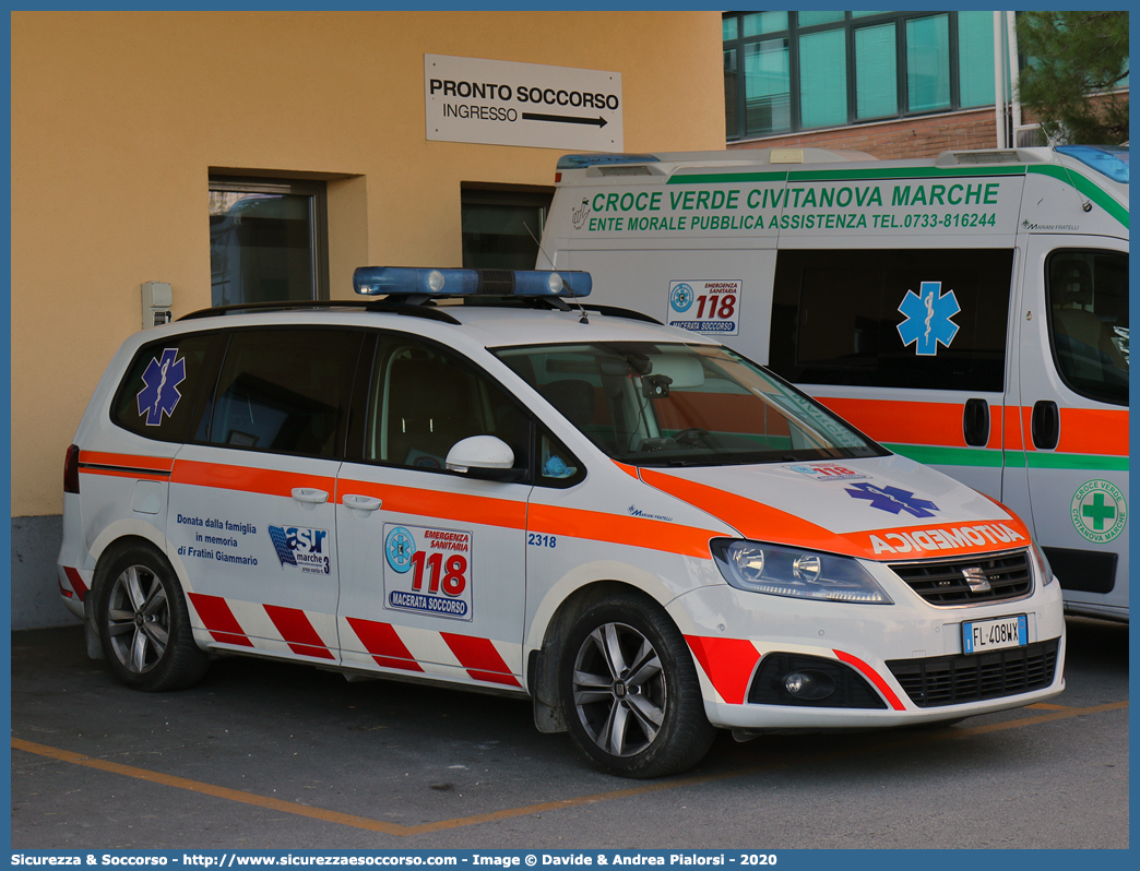 2318
118 Macerata Soccorso
ASUR Area Vasta 3
Macerata - Civitanova - Camerino
Seat Alhambra III serie
Allestitore Mariani Fratelli S.r.l.
Parole chiave: 118;Pesaro;Soccorso;ASUR;A.S.U.R.;Azienda;Sanitaria;Unica;Regionale;Area;Vasta;3;Macerata;Civitanova;Camerino;Automedica;Automedicalizzata;Auto Medica;Auto Medicalizzata;Seat;Alhambra;Mariani;Fratelli