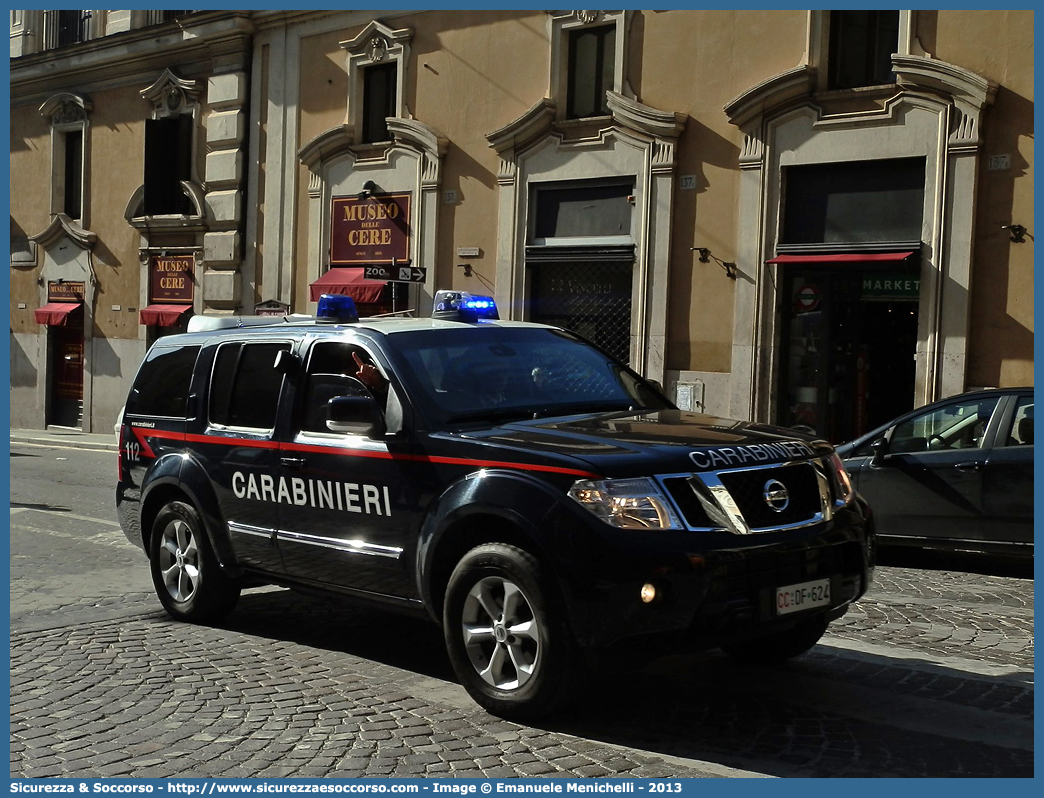 CC DF624
Arma dei Carabinieri
Comando Carabinieri Banca d'Italia
Nissan Pathfinder III serie
Allestitore Repetti S.p.A.
Parole chiave: CC;C.C.;Arma;dei;Carabinieri;Comando;Banca;d&#039;Italia;Banca d Italia;Nissan;Pathfinder;Repetti