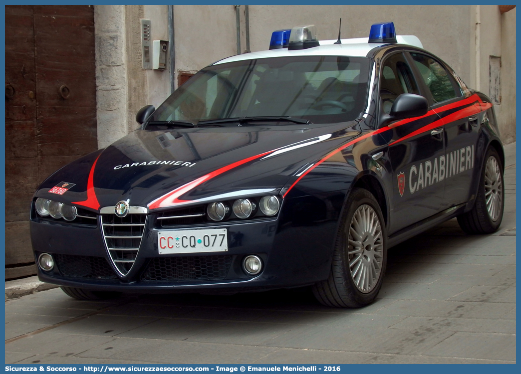 CC CQ077
Arma dei Carabinieri
Alfa Romeo 159
Parole chiave: CC;C.C.;Arma;dei;Carabinieri;Alfa;Romeo;159;Radiomobile