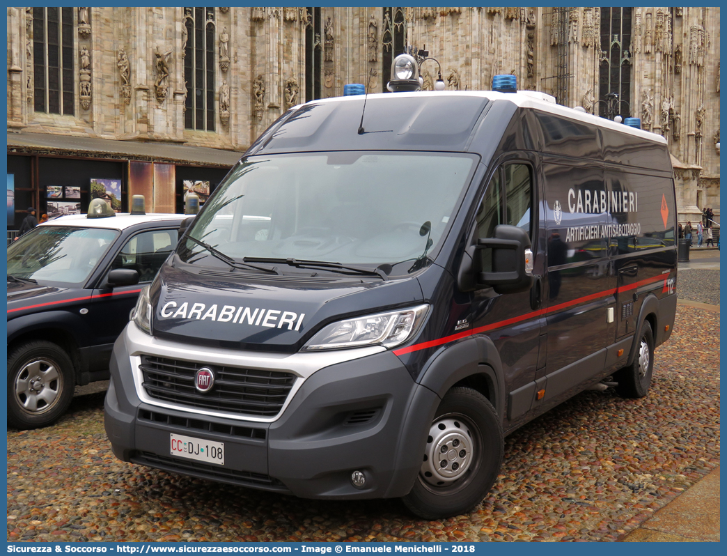 CC DJ108
Arma dei Carabinieri
Artificieri Antisabotaggio
Fiat Ducato III serie restyling
Allestitore Elevox S.r.l.
Parole chiave: CC;C.C.;Arma;Carabinieri;Arma dei Carabinieri;Artificieri;Antisabotaggio;Fiat;Ducato;X290;Elevox;DJ108;DJ 108