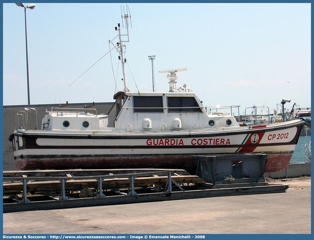 CP 2012
Corpo delle Capitanerie di Porto
Guardia Costiera
Vedetta Veloce Classe 2010
Parole chiave: Guardia;Costiera;Capitaneria;Capitanerie;Porto;Vedetta;Vedette;Veloce;Veloci;Classe;2010;CP;C.P.;G.C.;GC;CP2012;CP 2012