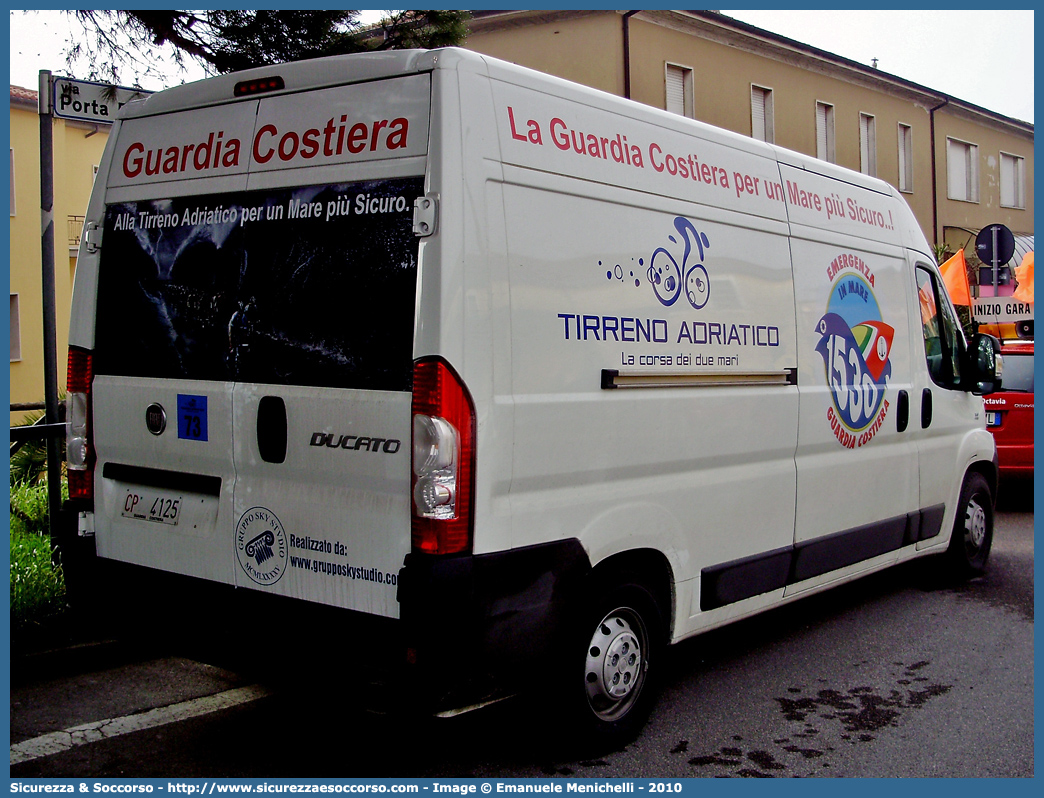 CP 4125
Corpo delle Capitanerie di Porto
Guardia Costiera
Fiat Ducato III serie
Parole chiave: CP;C.P.;GC;G.C.;Guardia;Costiera;Capitaneria;Capitanerie;Porto;Guardia Costiera;Fiat;Ducato;X250;X 250;4125