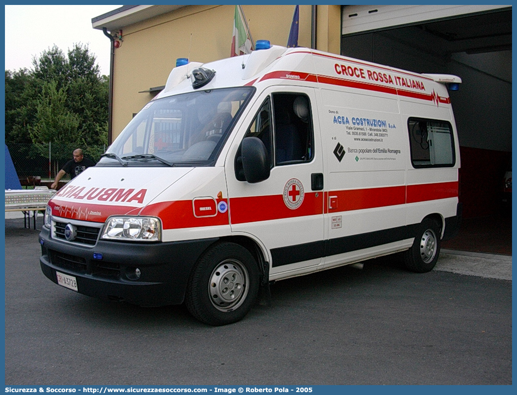 CRI A372B
Croce Rossa Italiana
Finale Emilia
Fiat Ducato II serie restyling
Allestitore Orion S.r.l.
Parole chiave: Croce;Rossa;Italiana;CRI;C.R.I.;Ambulanza;Fiat;Ducato;Orion;Finale Emilia