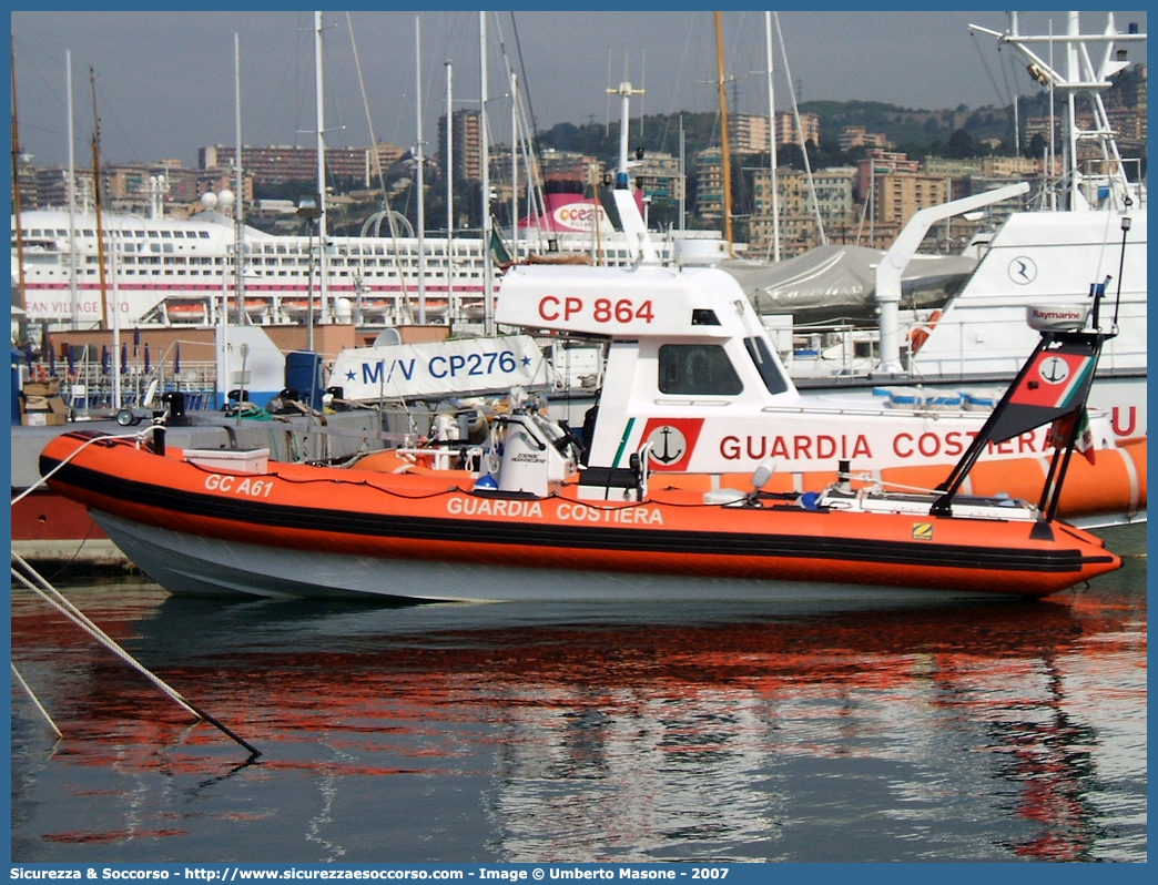 GC A61
Corpo delle Capitanerie di Porto
Guardia Costiera
Zodiac Hurricane
Parole chiave: Guardia;Costiera;Capitaneria;Capitanerie;Porto;Battello;Battelli;Pneumatico;Pneumatici;Gommone;Gommoni;Zodiac;Hurricane;CP;C.P.;G.C.;GC;A60