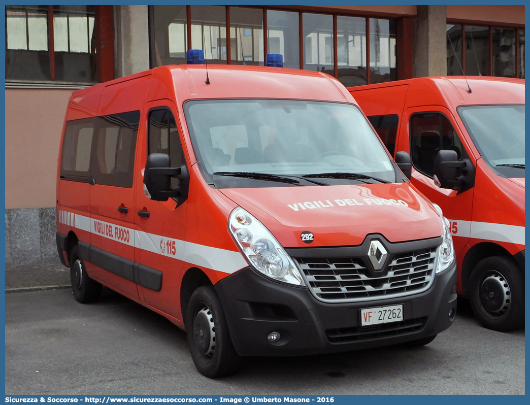 VF 27262
Corpo Nazionale Vigili del Fuoco
Renault Master IV serie
Allestitore Focaccia Group S.r.l.
Parole chiave: VVF;V.V.F.;Corpo;Nazionale;Vigili;del;Fuoco;Renault;Master;Focaccia