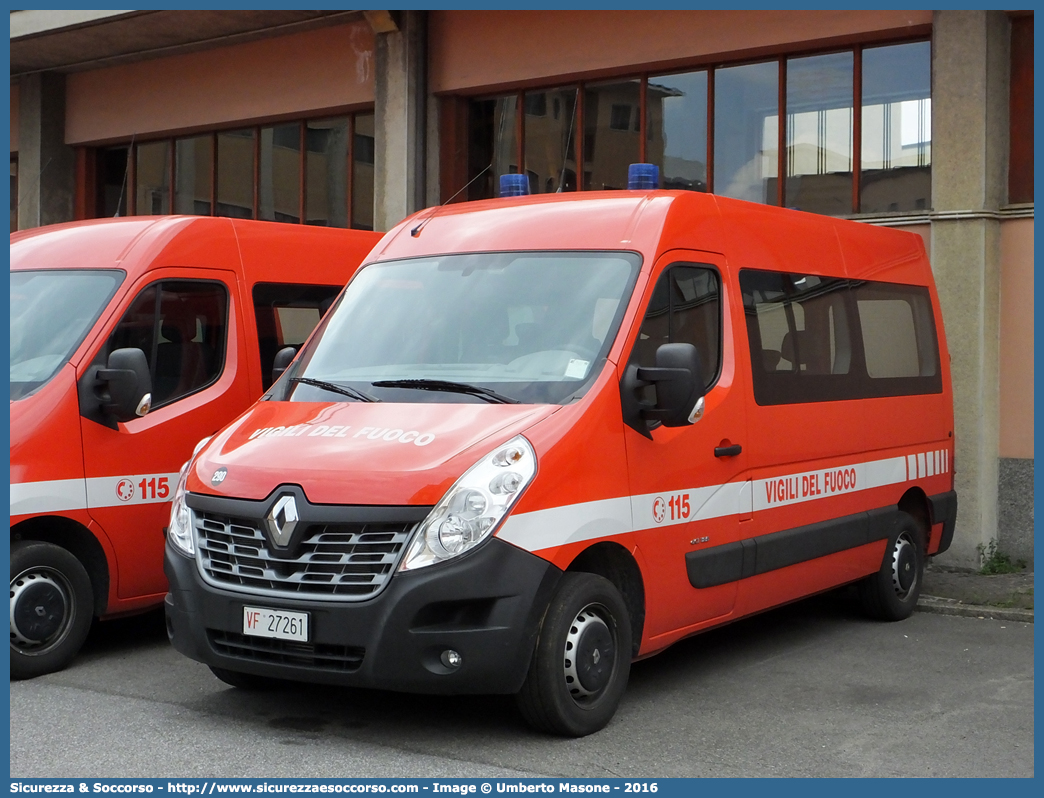 VF 27261
Corpo Nazionale Vigili del Fuoco
Renault Master IV serie
Allestitore Focaccia Group S.r.l.
Parole chiave: VVF;V.V.F.;Corpo;Nazionale;Vigili;del;Fuoco;Renault;Master;Focaccia