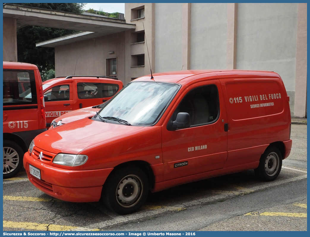 VF 26276
Corpo Nazionale Vigili del Fuoco
Servizi Informatici
Citroen Berlingo I serie
Parole chiave: VF;V.F.;VVF;V.V.F.;Corpo;Nazionale;Vigili del Fuoco;Vigili;Fuoco;Astra;Citroen;Berlingo