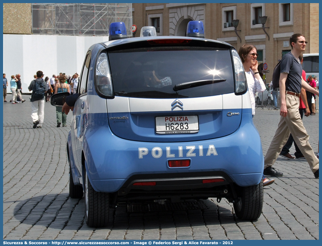 Polizia H6283
Polizia di Stato
Ispettorato di Pubblica Sicurezza "Vaticano"
Citroen C-Zero
Parole chiave: Polizia;Stato;Polizia di Stato;Ispettorato;Pubblica Sicurezza;Vaticano;Citroen;CZero;C Zero;C-Zero;C - Zero;C0;C 0;H6283