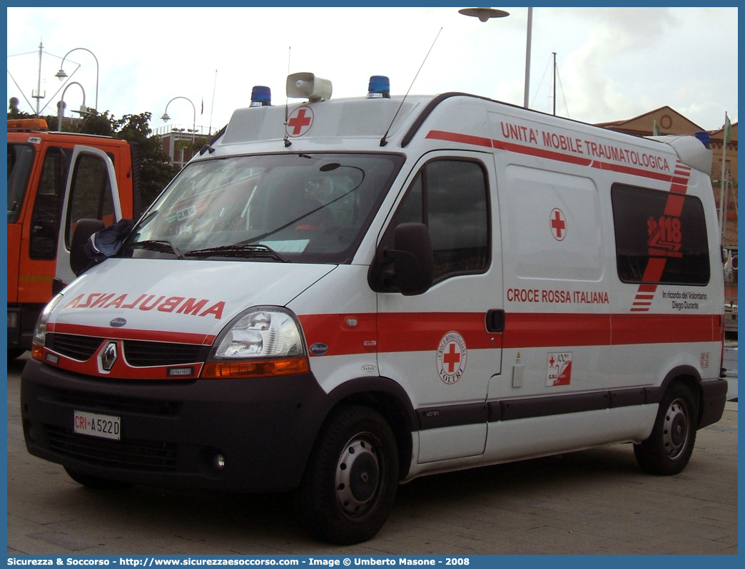 CRI A522D
Croce Rossa Italiana
Voltri (GE)
Renault Master III serie
Allestitore Aricar S.p.A.
Parole chiave: Croce;Rossa;Italiana;CRI;C.R.I.;Ambulanza;Renault;Master;Voltri;Aricar