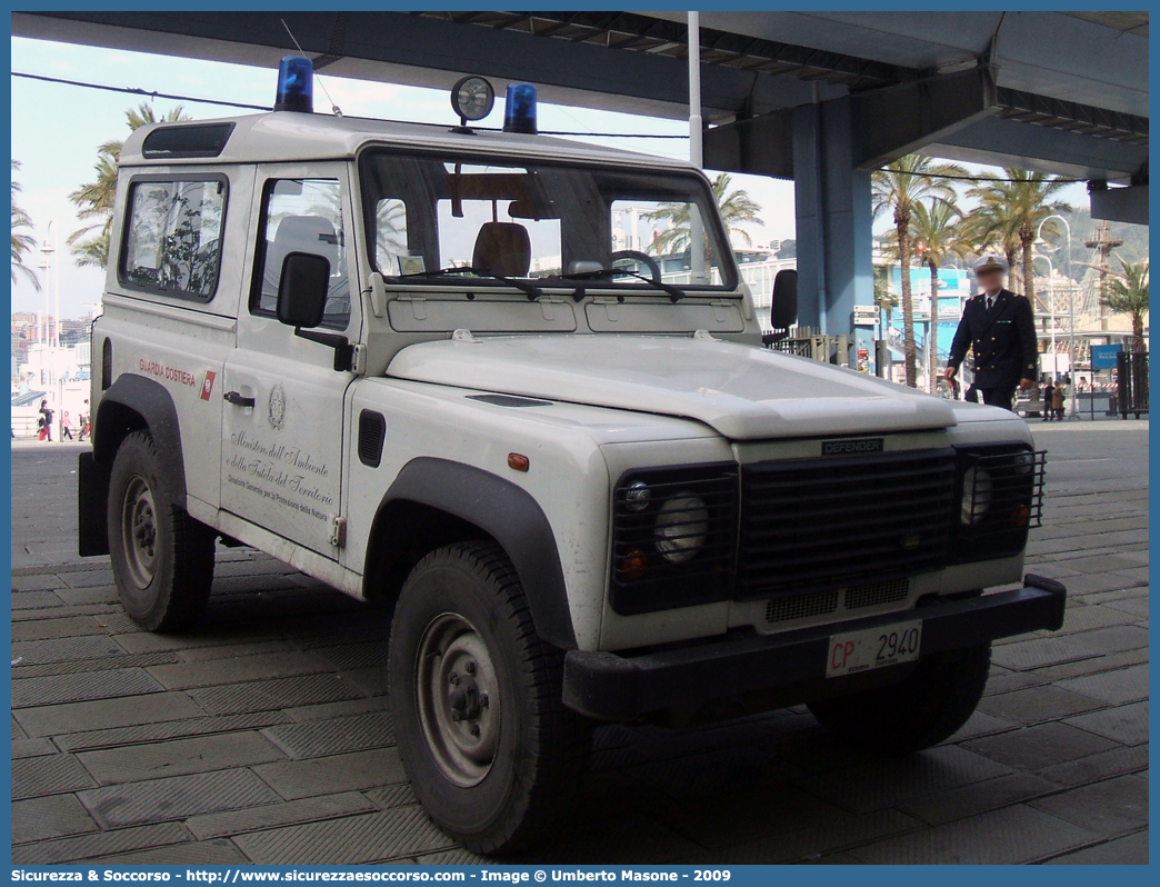 CP 2940
Corpo delle Capitanerie di Porto
Guardia Costiera
Land Rover Defender 90
Parole chiave: CP;GC;C.P.;G.C.;Guardia Costiera;Capitaneria di Porto;Capitanerie di Porto;Land Rover;Defender;90;2940