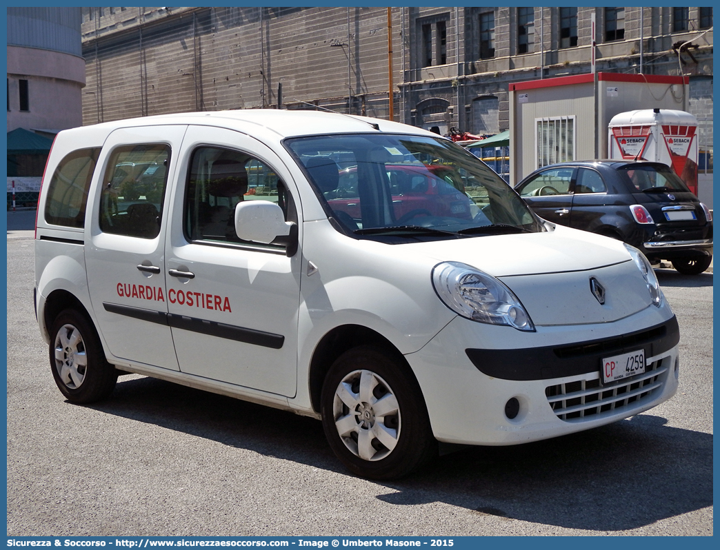 CP 4259
Corpo delle Capitanerie di Porto
Guardia Costiera 
Renault Kangoo III serie
Parole chiave: CP;C.P.;GC;G.C.;Guardia;Costiera;Capitaneria;Capitanerie;di;Porto;Renault;Kangoo