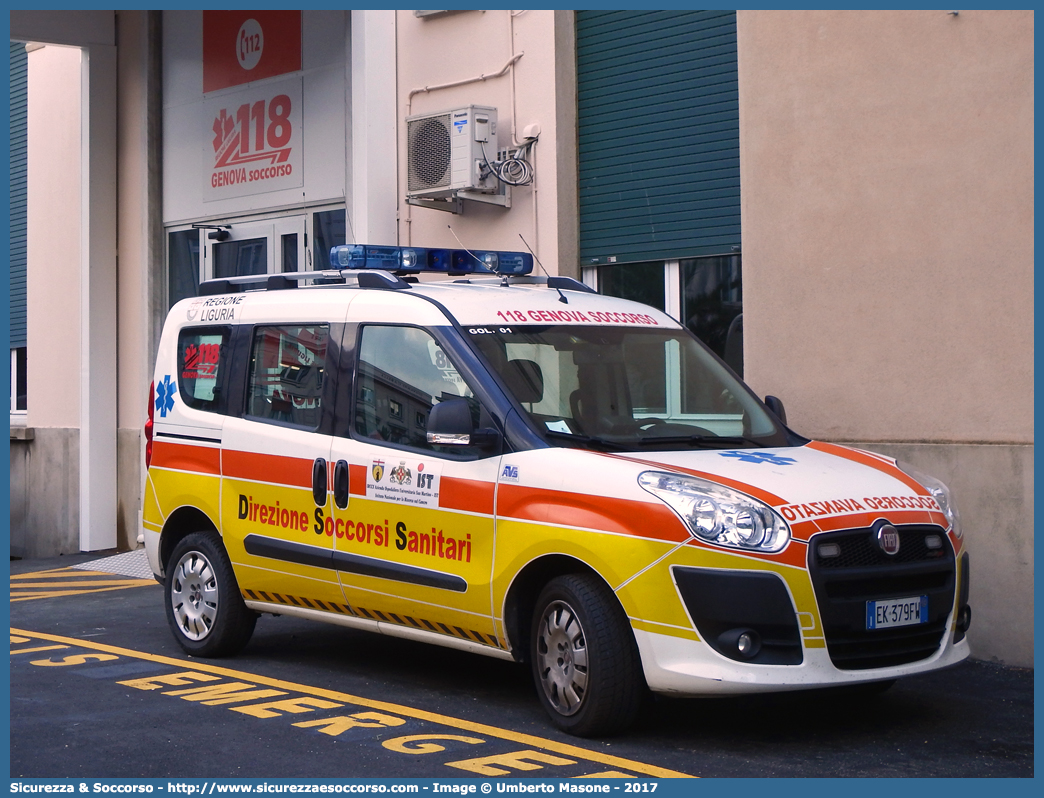 GOLF 1
118 Genova Soccorso
Fiat Doblò II serie
Allestitore AVS S.a.s.
Parole chiave: 118;Genova;Soccorso;Automedica;Fiat;Doblò;Doblo;AVS;A.V.S.