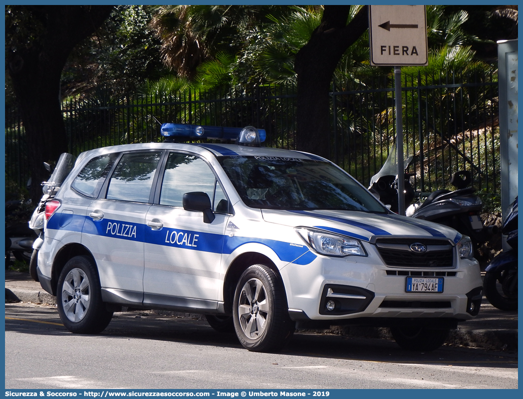 Polizia Locale YA794AF
Polizia Locale
Comune di Genova
Subaru Forester VI serie restyling
Allestitore Bertazzoni S.r.l.
Parole chiave: Polizia;Locale;Municipale;Genova;Subaru;Forester;Bertazzoni;YA794AF;YA 794 AF