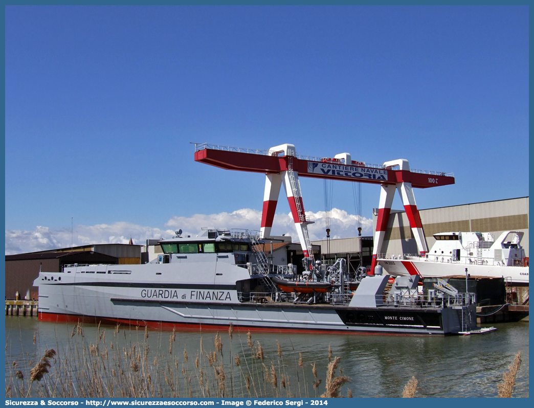 P.02 "Monte Cimone"
Guardia di Finanza
R.O.A.N. Componente Navale
Pattugliatore Classe "Monte Sperone"
Cantiere Navale Vittoria S.p.A.
Parole chiave: GdiF;G.D.F.;GDF;Guardia;di;Finanza;R.O.A.N.;ROAN;Componente;Navale;Pattugliatore;Pattugliatori;Cantiere;Navale;Vittoria