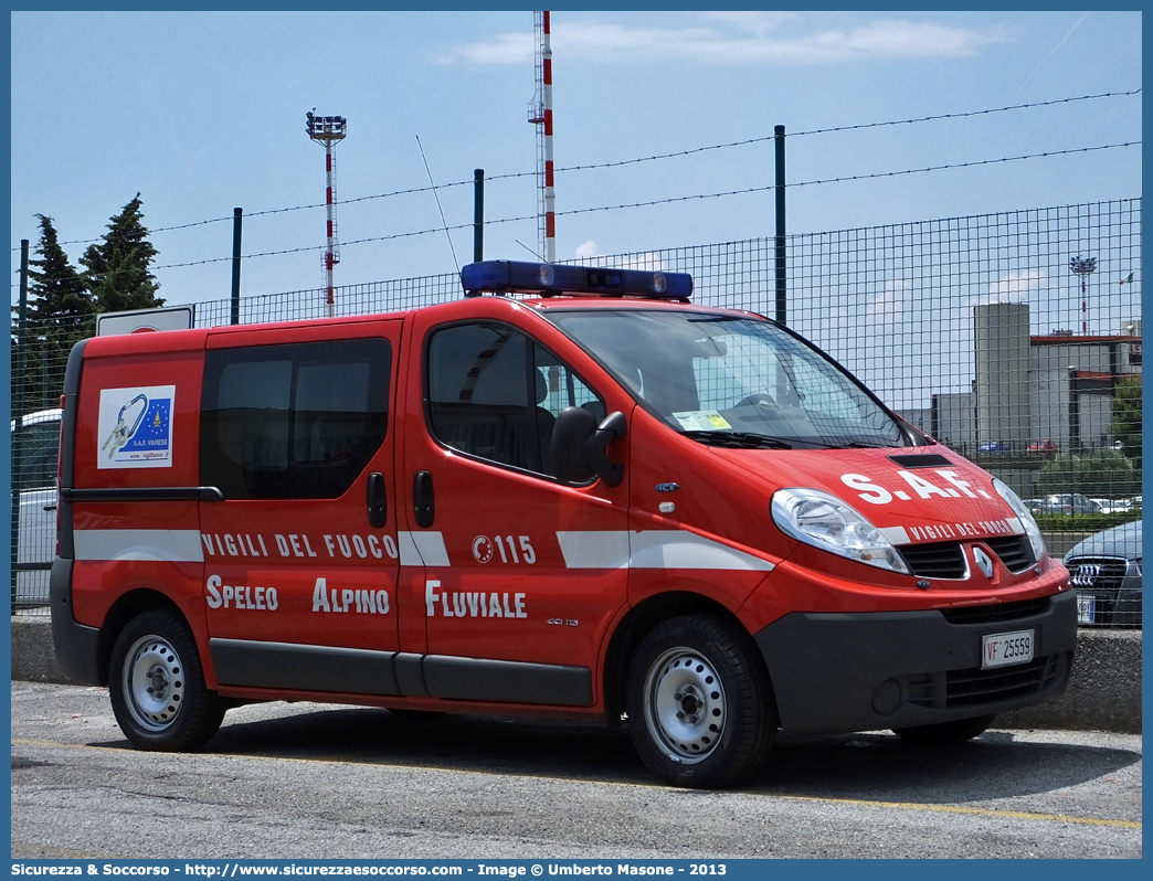 VF 25559
Corpo Nazionale Vigili del Fuoco
Nucleo Speleo Alpino Fluviale
Renault Trafic III serie
Parole chiave: Corpo;Nazionale;Vigili del Fuoco;Vigili;Fuoco;Renault;Trafic;SAF;S.A.F.;Speleo;Alpino;Fluviale