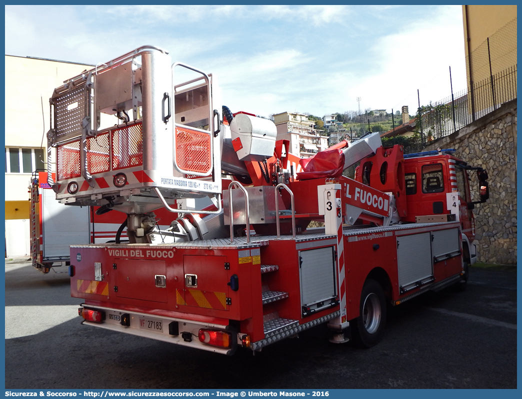 VF 27183
Corpo Nazionale Vigili del Fuoco
Iveco 110EL22 EuroCargo III serie
Allestitore Multitel Pagliero S.p.A.
[i]Si ringrazia il personale del
Distaccamento di Sanremo[/i]
Parole chiave: VF;V.F.;VVF;V.V.F.;Corpo;Nazionale;Vigili del Fuoco;Vigili;Fuoco;AutoScala;AS;Snorkel;Iveco;110EL22;EuroCargo;Multitel;Pagliero