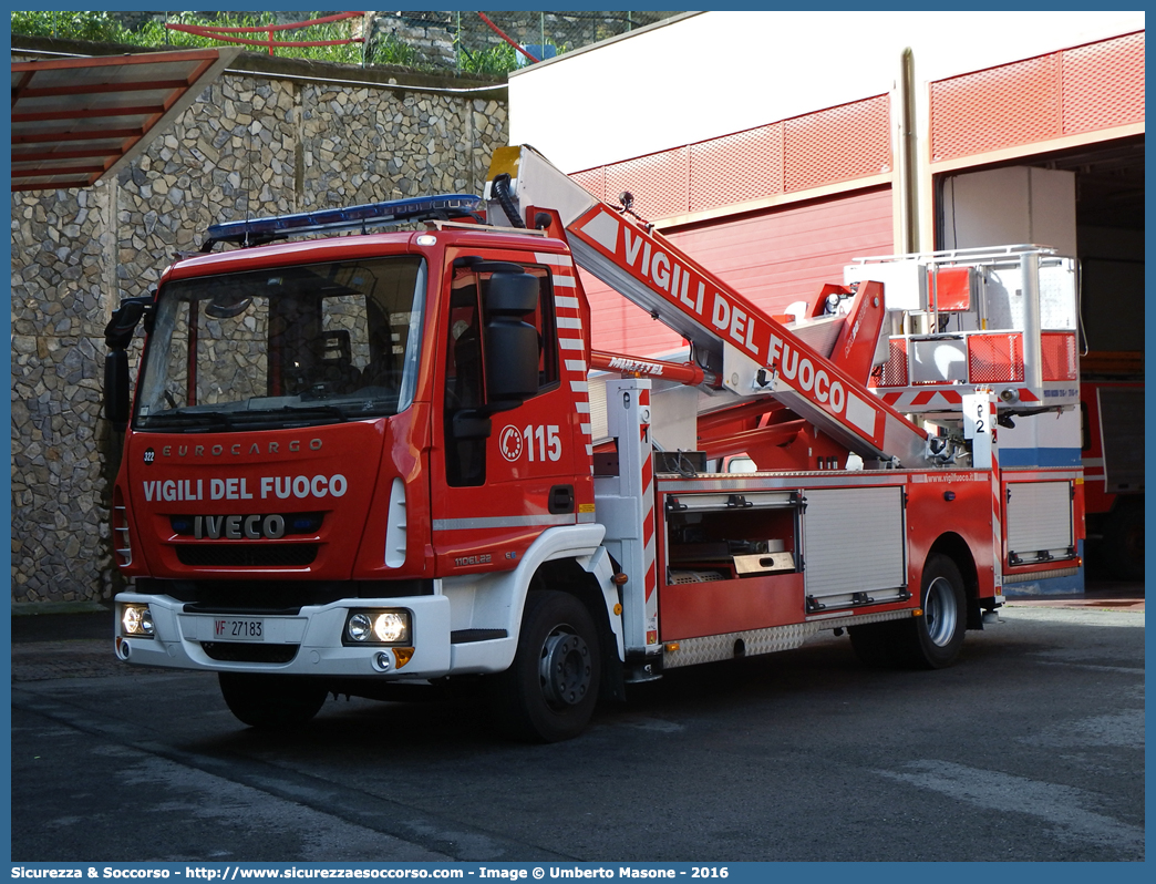 VF 27183
Corpo Nazionale Vigili del Fuoco
Iveco 110EL22 EuroCargo III serie
Allestitore Multitel Pagliero S.p.A.
[i]Si ringrazia il personale del
Distaccamento di Sanremo[/i]
Parole chiave: VF;V.F.;VVF;V.V.F.;Corpo;Nazionale;Vigili del Fuoco;Vigili;Fuoco;AutoScala;AS;Snorkel;Iveco;110EL22;EuroCargo;Multitel;Pagliero