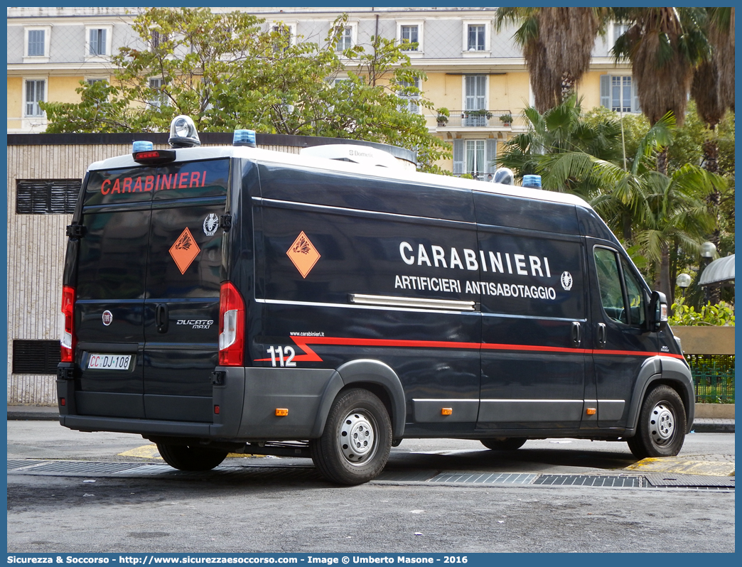 CC DJ108
Arma dei Carabinieri
Artificieri Antisabotaggio
Fiat Ducato III serie restyling
Allestitore Elevox S.r.l.
Parole chiave: CC;C.C.;Arma;Carabinieri;Arma dei Carabinieri;Artificieri;Antisabotaggio;Fiat;Ducato;X290;Elevox;DJ108;DJ 108